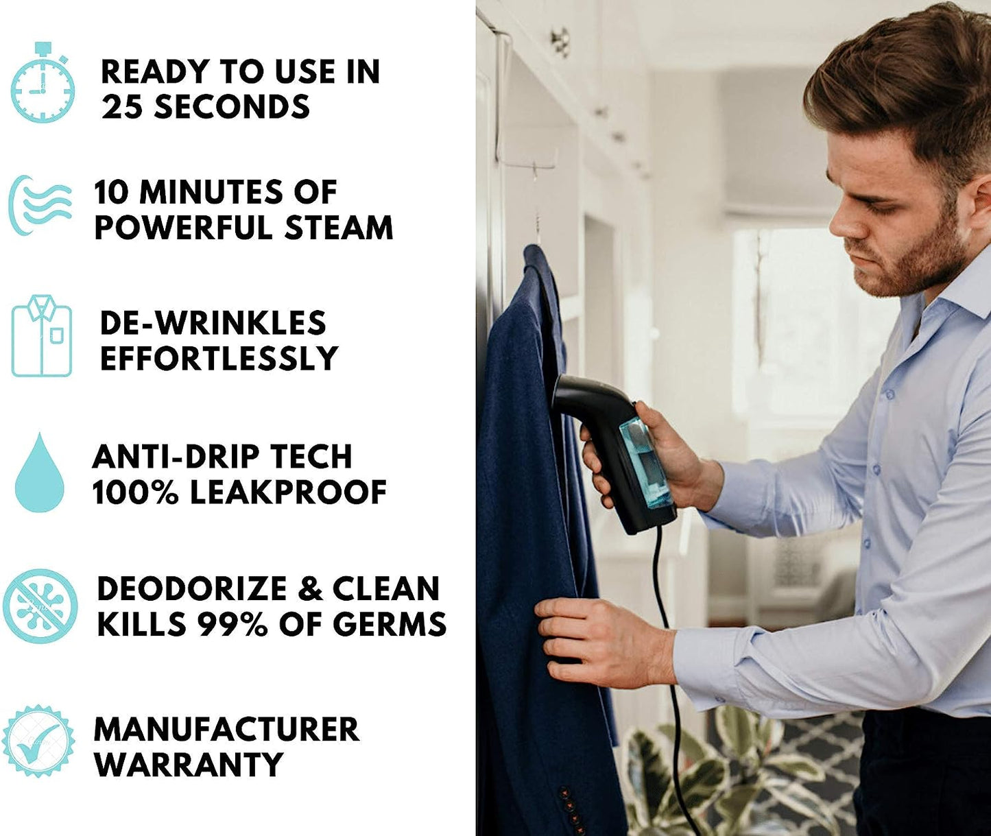 WiredLux Clothes Steamer SteamSmart S200 Pro