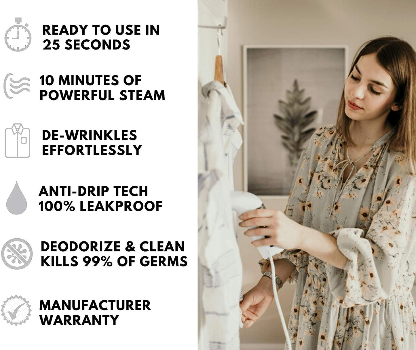 WiredLux Clothes Steamer SteamSmart S200 Pro